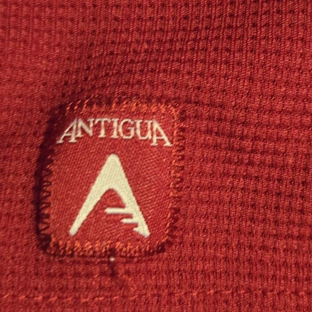 Antigua Mens Red Ohio State Buckeyes Waffle Knit Golf Polo Shirt Size Large - Picture 5 of 9